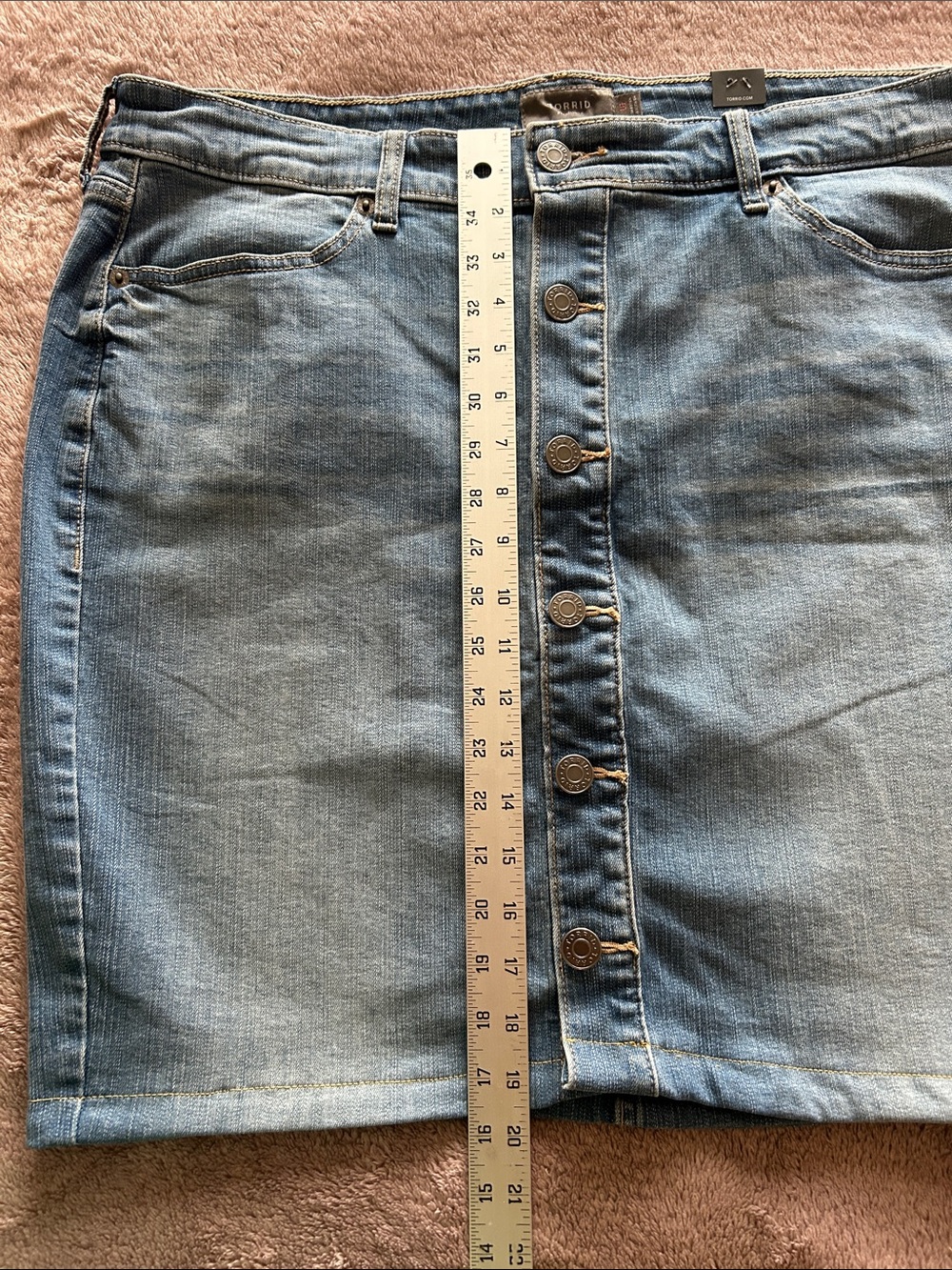 Womens Torrid Plus Size Denim Button-Front Mid Length Skirt - Size 16 - Picture 10 of 10